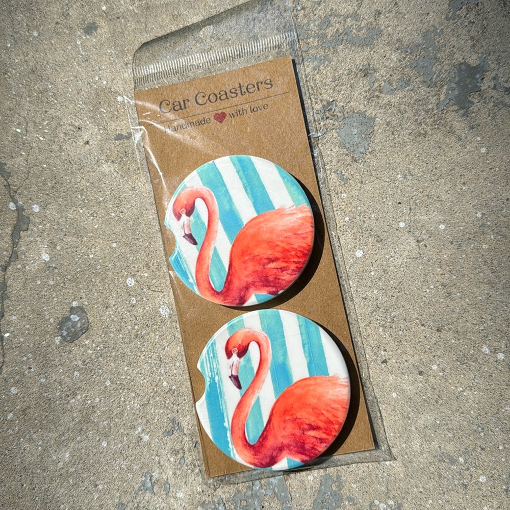 Sandstone car coasters - Set of 2